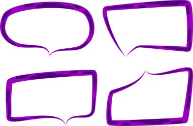 mor renkli desenli yaratıcı konuşma baloncukları koleksiyonu