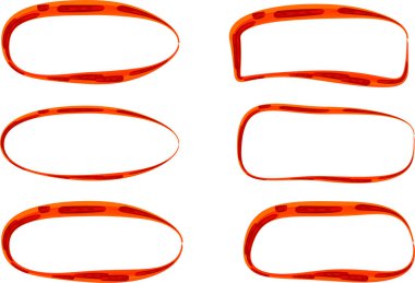 kırmızı renk soyut desen el düzensiz oval pankartlar ayarlandı