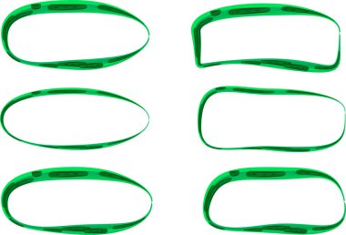 yeşil renk soyut desen el düzensiz oval pankartlar ayarlandı