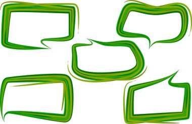 yeşil renkli kalın desenli anahat sanat konuşma baloncukları