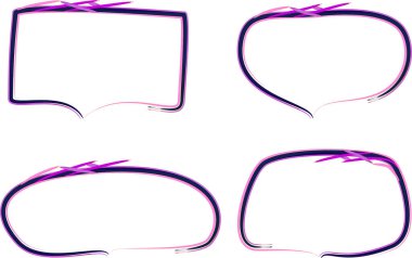 decorative blue colorful pattern outline speech bubbles