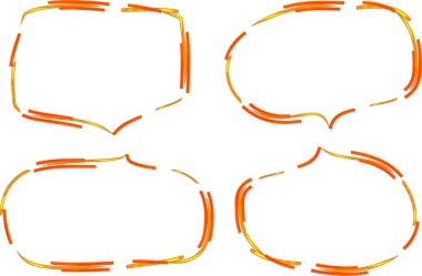 turuncu renk soyut çizgiler konuşma baloncukları ayarlandı