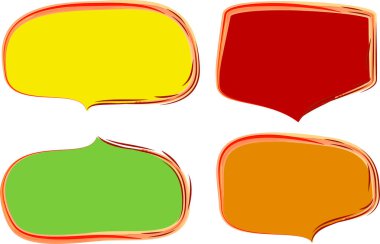 Dekoratif konuşma baloncuklarının parlak yaz renkleri koleksiyonu