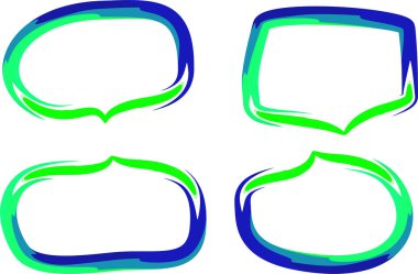 mavi renkli soyut işaretleyici vuruşlar yaratıcı konuşma baloncukları