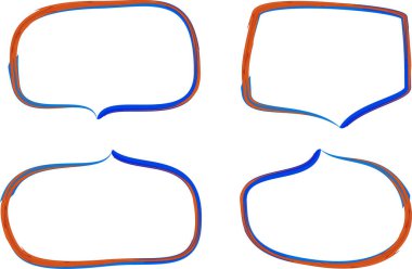 kırmızı mavi renkli yaratıcı konuşma kutusu seti