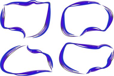 parlak mavi dekoratif konuşma baloncukları