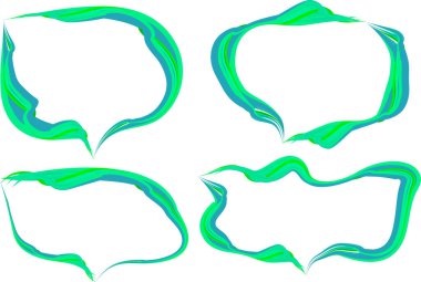 parlak yeşil dekoratif dalgalı fırça darbesi konuşma baloncukları