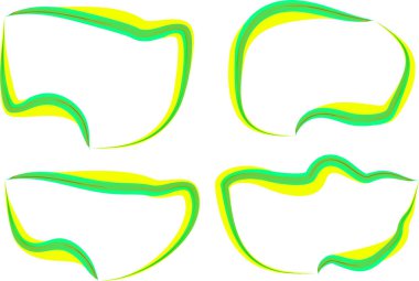 parlak yeşil çizim çizgisi dekoratif konuşma bulutları