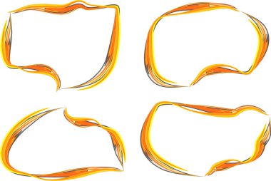 parlak turuncu dekoratif konuşma baloncukları