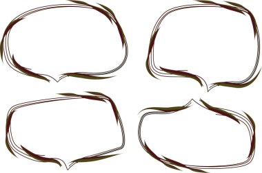 kahverengi renkli karalama çizimi diyalog bulutları