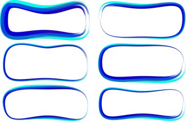 mavi renkli dış hat düzensiz eğri oval şekiller ayarlandı