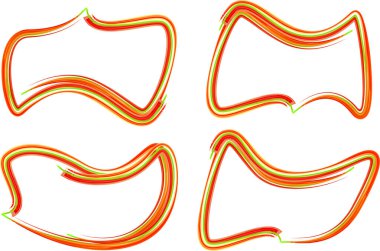 turuncu renkli dinamik yaratıcı sıvı çizgileri konuşma baloncukları