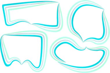 Açık mavi çizgili soyut konuşma baloncukları