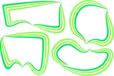 yeşil çizgili soyut konuşma baloncukları