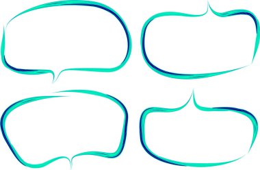 mavi renkli yaratıcı konuşma baloncukları seti