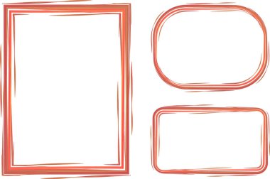 Pastel kırmızı renkli sanatsal vuruşlar ayarlandı