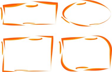 turuncu soyut sanat çizgisi desenleri koleksiyon şekilleri