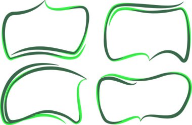 yeşil renkli konuşma balonları soyut dinamik vuruşlar tasarımı