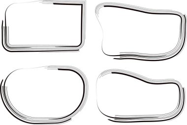 siyah soyut vuruş çizgileri şekiller ayarlandı