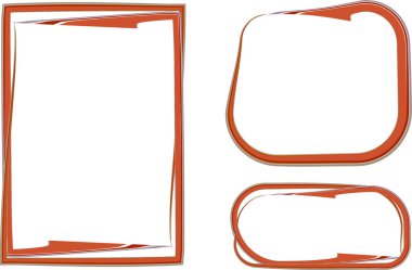 tuğla kırmızısı sanatsal çerçeve set vektörü