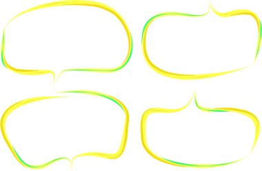 Açık sarı renkli yaratıcı konuşma baloncukları seti