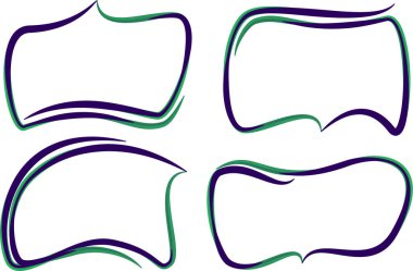 koyu mavi renkli konuşma balonları soyut dinamik vuruşlar tasarımı