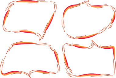 turuncu renkli çizim biçimlendirilmiş yaratıcı konuşma baloncukları