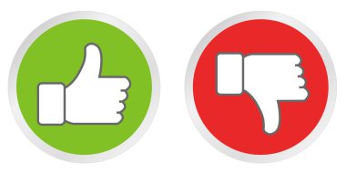 rating sistemi ile başparmak yukarı ve aşağı geri bildirim