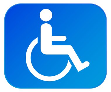 engellilere tekerlekli sandalye ile mavi işareti 