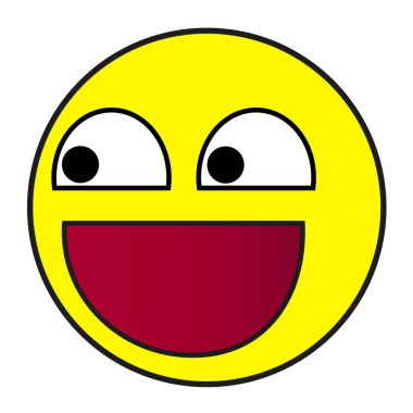 açık ağız ile sarı mutlu gülen