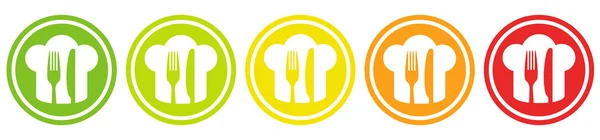 Sistema de classificação para o restaurante de comida refeição almoço jantar cozinhar para o chapéu de cozinheiro de votação — Vetor de Stock
