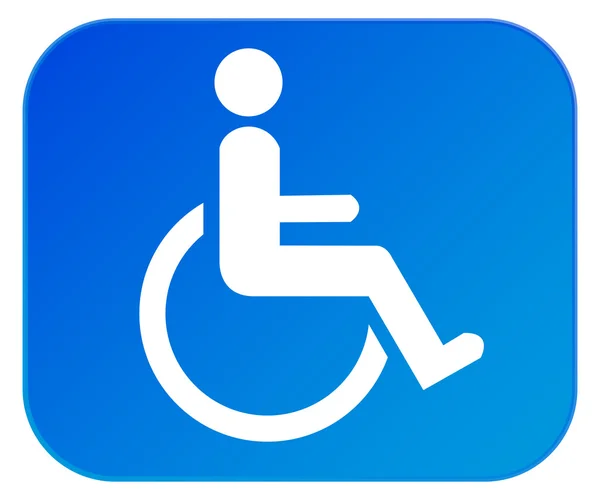 Sinal azul para pessoas com deficiência com roda de cadeira — Vetor de Stock