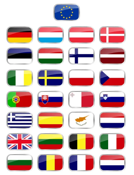 Avrupa Birliği AB bayrakları kümesi — Stok Vektör