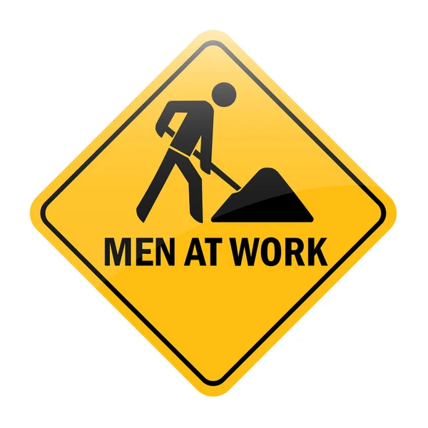 Gelbe Männer bei der Arbeit — Stockvektor