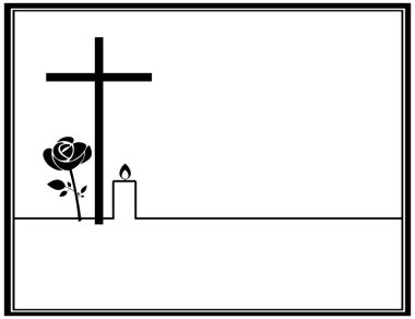 siyah Gül Haç İsa ve mum