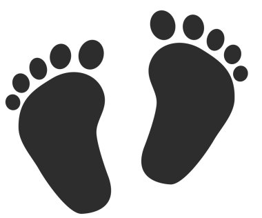 siyah ayak izi silüeti