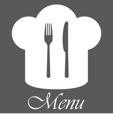 Menü aşçı şapkası sembolü çatal ve bıçak