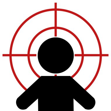 kişi kırmızı crosshair ile hedef olarak