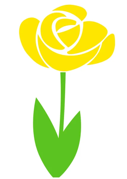 Vector de flor de un tulipán amarillo solo — Vector de stock