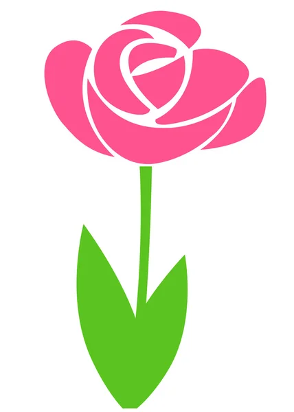 Un vector de flor tulipán rosa sola — Vector de stock