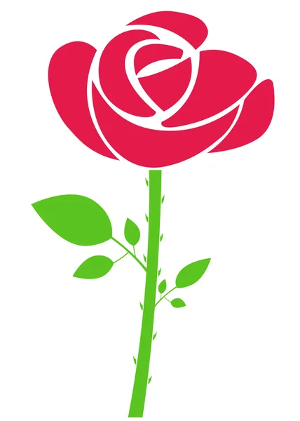 Rosa roja única roamantic o día de San Valentín — Vector de stock