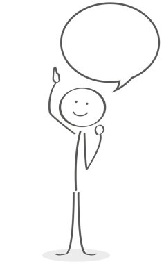 bir fikir bir boş konuşma balonu ile sopa rakam vardır