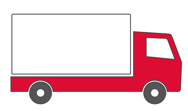 Грузовик красный транспорта для доставки и движущихся бизнес — стоковый вектор