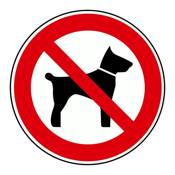 Segno rosso animali domestici o cani non ammessi — Vettoriale Stock