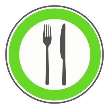 çatal bıçak izin yemek yeşil işareti