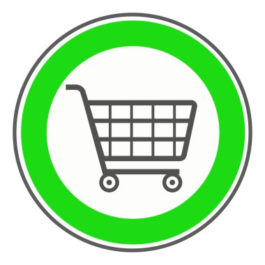 bir alışveriş sepeti ile yeşil işareti