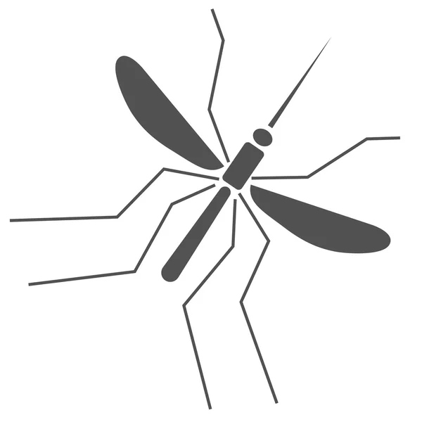 Jednoduchá silueta šedý komár — Stockový vektor