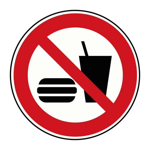 Red sign no food and drink allowed — Stock Vector