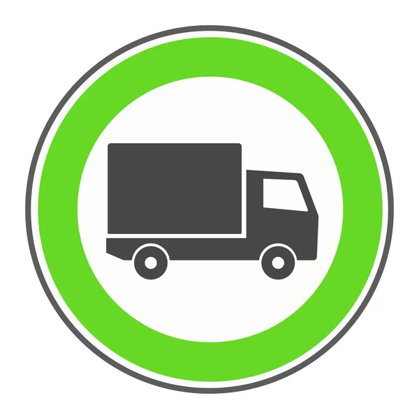 Green sign with a truck trucking allowed — Stock Vector