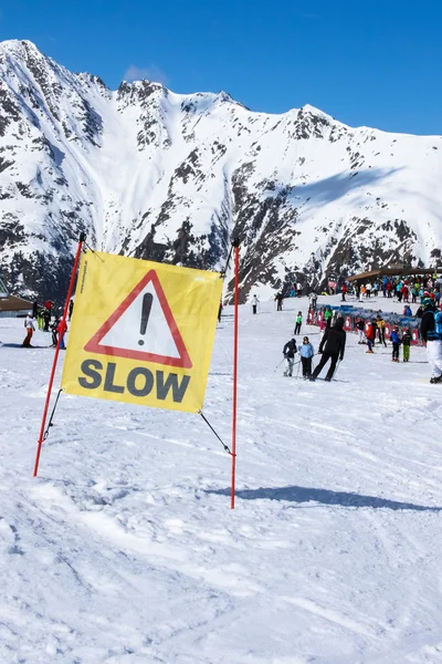 slow sign in ski area